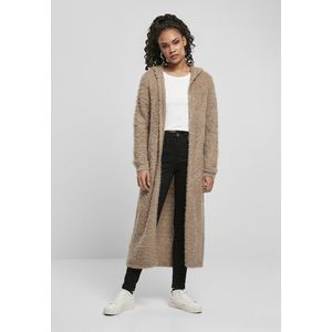 Urban Classics Ladies Hooded Feather Cardigan softtaupe - XS vyobraziť