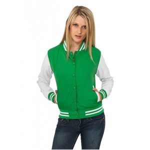 Urban Classics Ladies Light College Jacket cgr/wht - S vyobraziť