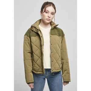 Urban Classics Ladies Oversized Diamond Quilt Puffer Jacket tiniolive - M vyobraziť