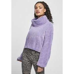 Urban Classics Ladies Short Chenille Turtleneck Sweater lavender - S vyobraziť