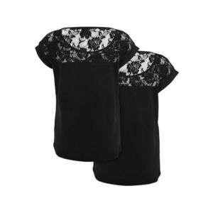 Urban Classics Ladies Top Laces Tee 2-Pack black+black - XS vyobraziť
