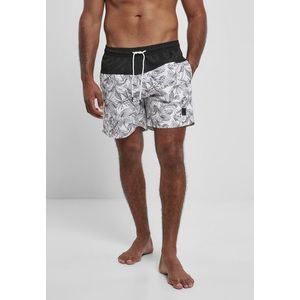 Urban Classics Low Block Pattern Swim Shorts jungle pattern/black - S vyobraziť