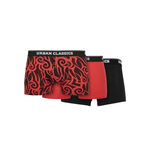 Urban Classics Organic Boxer Shorts 3-Pack tribal aop+popred+black - S vyobraziť