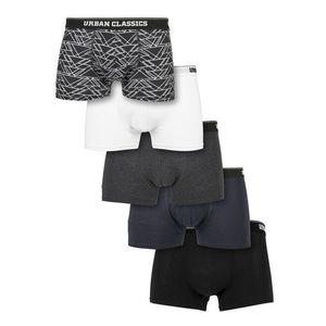 Urban Classics Organic Boxer Shorts 5-Pack tron aop+white+grey+navy+black - S vyobraziť