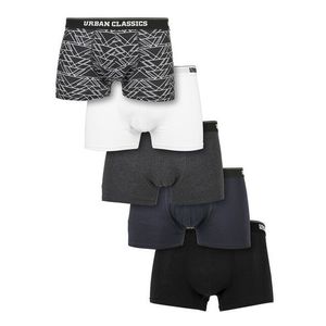 Urban Classics Organic Boxer Shorts 5-Pack tron aop+white+grey+navy+black - 5XL vyobraziť