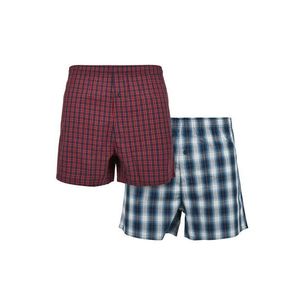 Urban Classics Woven Plaid Boxer Shorts 2-Pack redcheck+bluecheck - S vyobraziť