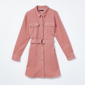 Mohito - Košeľové šaty s opaskom - Ružová vyobraziť