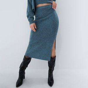 Mohito - Pletená sukňa Eco Aware - Tyrkysová vyobraziť