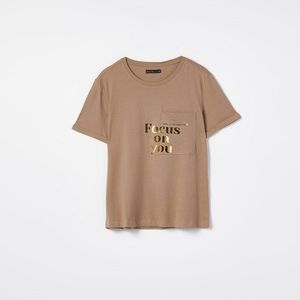 Mohito - Bavlnené tričko - Béžová vyobraziť