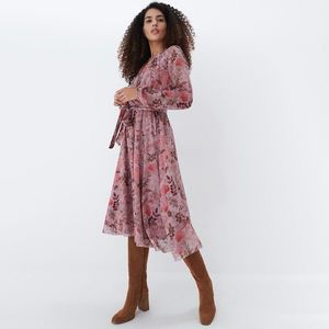 Mohito - Kvetované midi šaty - Ružová vyobraziť