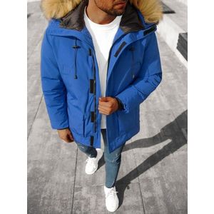 Modrá zimná bunda s kapucňou - L vyobraziť