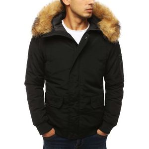 Zimná čierna bunda s kapucňou vyobraziť