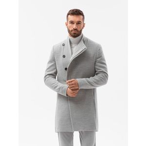 Elegantný melírovaný šedý kabát C501 vyobraziť