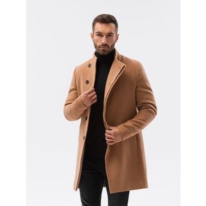 Elegantný hnedý kabát C501 vyobraziť
