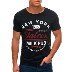 Atraktívne tričko v čiernej farbe New York S1503 vyobraziť
