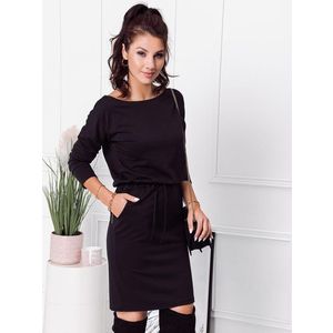 Trendové dámske šaty v čiernej farbe DLR048 vyobraziť