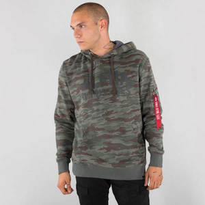 Pánska mikina Alpha Industries Camo Print Hoody Army Green Size: L vyobraziť