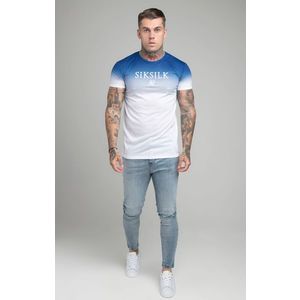 SIK SILK Pánske tričko SikSilk S/S High Fade Biela Modrá Veľkosť: M vyobraziť