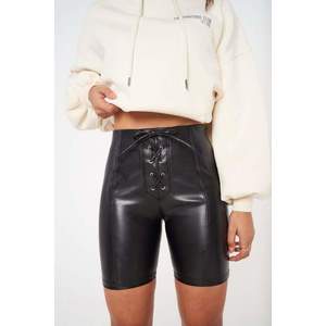 THE COUTURE CLUB Dámske kraťasy Lace Front Leather Veľkosť: XS vyobraziť