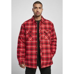 Pánska bunda Urban Classics Plaid Quilted Shirt red Veľkosť: L, Pohlavie: pánske vyobraziť