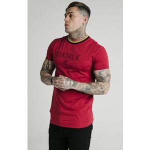 SIK SILK Pánske tričko SikSilk Straight Hem červené Veľkosť: XS vyobraziť