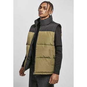 Pánska vesta Urban Classics Block Puffer blk/olive Veľkosť: L, Pohlavie: pánske vyobraziť