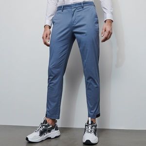 Reserved - Bavlnené nohavice chino - Modrá vyobraziť