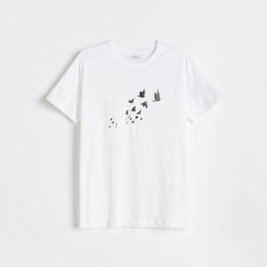 Reserved - Bavlnené tričko s potlačou - Biela vyobraziť