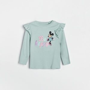 Reserved - Tričko s potlačou a výšivkou Minnie Mouse - Tyrkysová vyobraziť