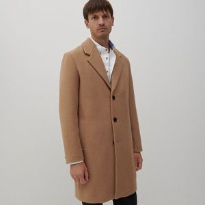 Reserved - Klasický vlnený kabát - Béžová vyobraziť