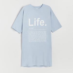 Reserved - Nočná košeľa z organickej bavlny - Modrá vyobraziť