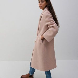 Reserved - Vlnený kabát - Ružová vyobraziť