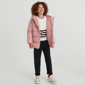 Reserved - Prešívaná bunda s kapucňou - Ružová vyobraziť