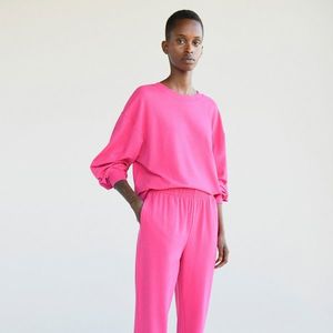 Reserved - Teplákové úpletové nohavice - Ružová vyobraziť