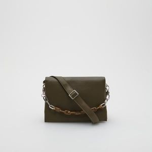Reserved - Clutch kabelka z umelej kože - Khaki vyobraziť