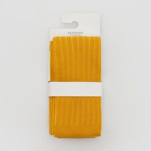 Reserved - Bavlnené pančuchy z prúžkovaného úpletu - Žltá vyobraziť