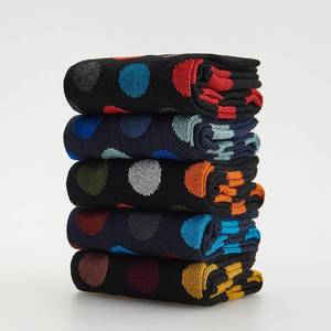Reserved - Súprava 5 párov bodkovaných ponožiek - Čierna vyobraziť