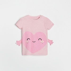 Reserved - Bavlnené tričko s aplikáciou - Ružová vyobraziť