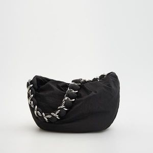 Reserved - Mäkká kabelka s retiazkou - Čierna vyobraziť