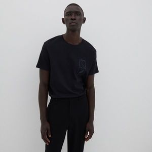 Reserved - Bavlnené tričko s potlačou - Čierna vyobraziť