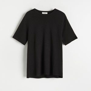 Reserved - Mäkké tričko z organickej bavlny s prímesou vlny - Modrá vyobraziť