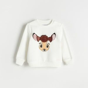 Reserved - Bavlnená mikina s aplikáciou Bambi - Krémová vyobraziť