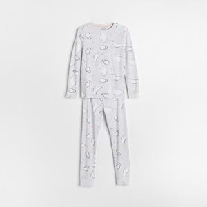 Reserved - Dvojdielne bavlnené pyžamo - Svetlošedá vyobraziť