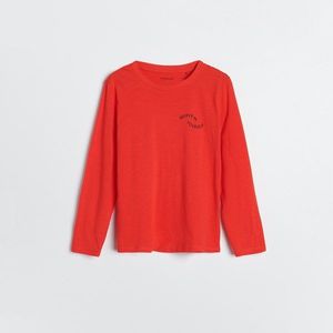 Reserved - Tričko s dlhými rukávmi a potlačou - Červená vyobraziť