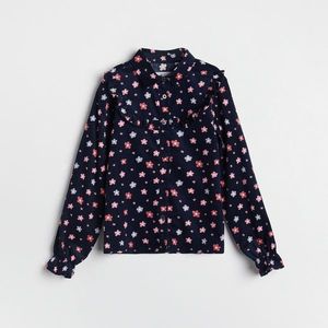 Reserved - Kvetovaná košeľa - Tmavomodrá vyobraziť