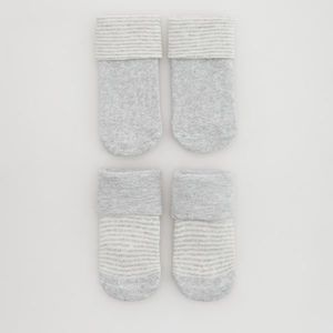 Reserved - Súprava 2 párov ponožiek z organickej bavlny - Svetlošedá vyobraziť