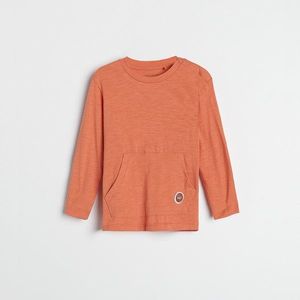 Reserved - Bavlnené tričko s vreckom - Oranžová vyobraziť