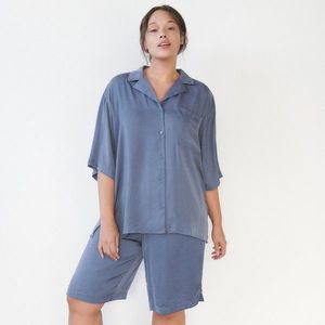 Reserved - Saténové pyžamo - Modrá vyobraziť