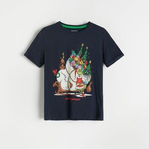 Reserved - Vianočné tričko Grinch - Tmavomodrá vyobraziť