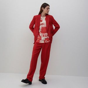 Reserved - Pukové nohavice - Červená vyobraziť
